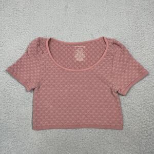 Intimately Free People Womens Size M/L Cropped Short Sleeve Seamless Shirt